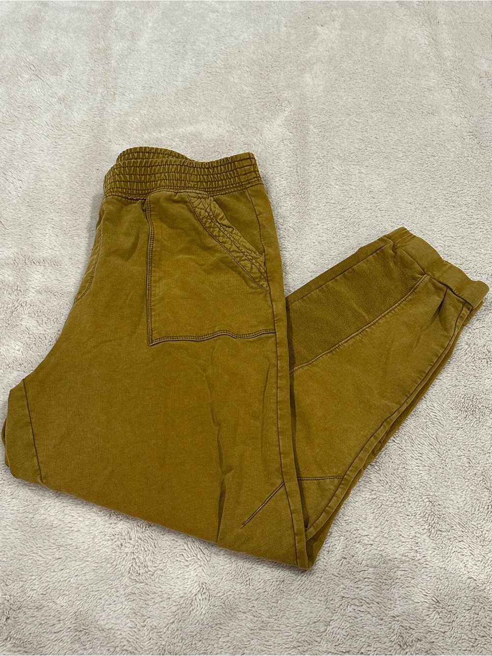 anthropologie saturday sunday yellow joggers size small